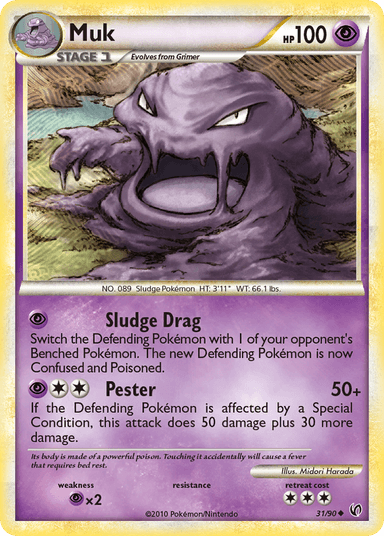 Carta Muk 31/90 do set HS—Undaunted — Pokémon TCG | Bynx