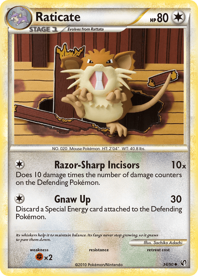 Carta Raticate 34/90 do set HS—Undaunted — Pokémon TCG | Bynx