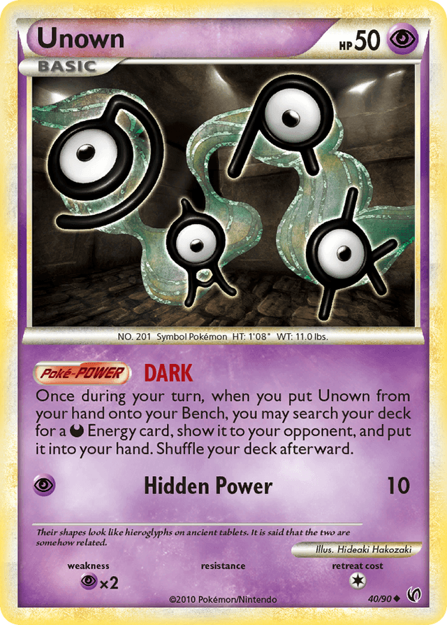 Carta Unown 40/90 do set HS—Undaunted — Pokémon TCG | Bynx
