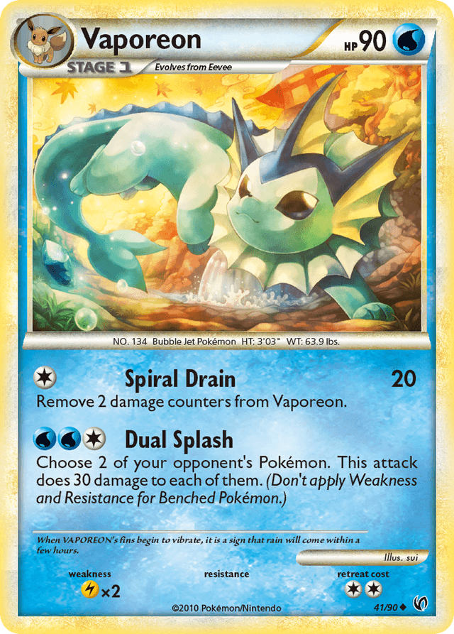Carta Vaporeon 41/90 do set HS—Undaunted — Pokémon TCG | Bynx