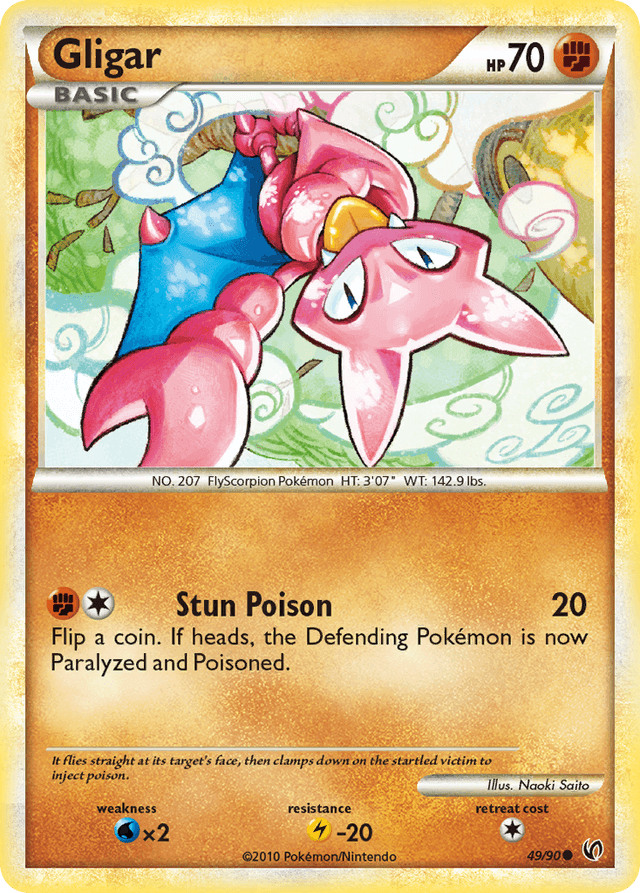 Carta Gligar 49/90 do set HS—Undaunted — Pokémon TCG | Bynx