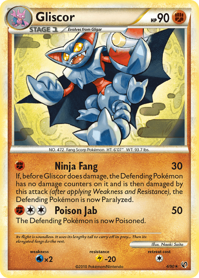 Carta Gliscor 4/90 do set HS—Undaunted — Pokémon TCG | Bynx