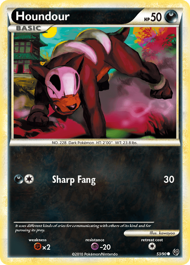 Carta Houndour 53/90 do set HS—Undaunted — Pokémon TCG | Bynx