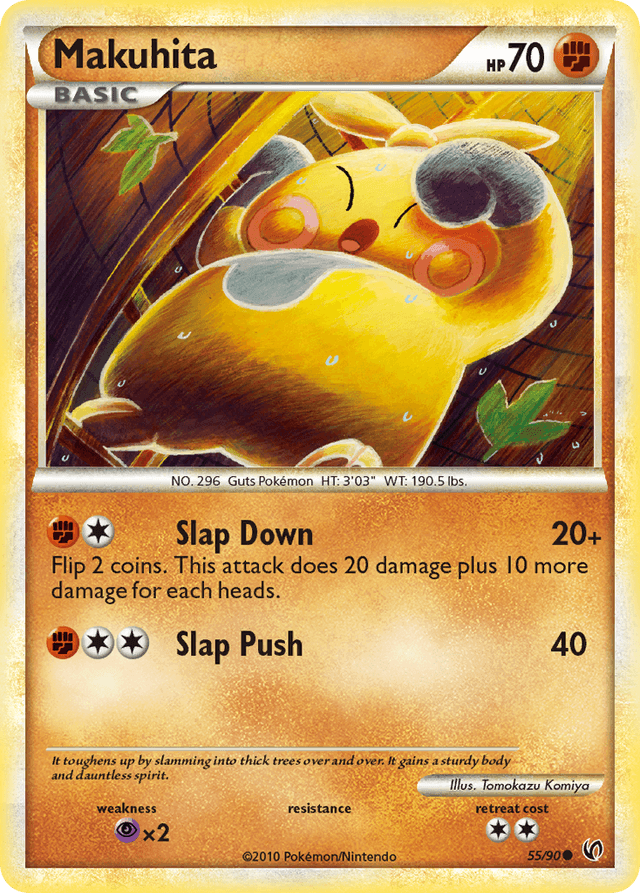 Carta Makuhita 55/90 do set HS—Undaunted — Pokémon TCG | Bynx