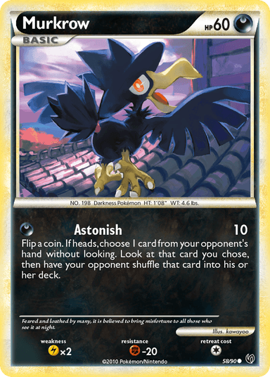 Carta Murkrow 58/90 do set HS—Undaunted — Pokémon TCG | Bynx