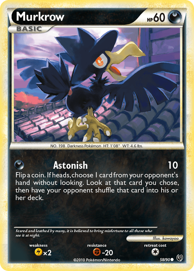 Carta Murkrow 58/90 do set HS—Undaunted — Pokémon TCG | Bynx