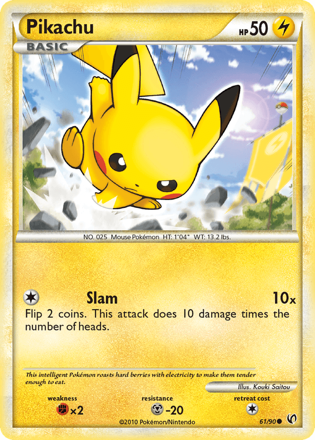 Carta Pikachu 61/90 do set HS—Undaunted — Pokémon TCG | Bynx