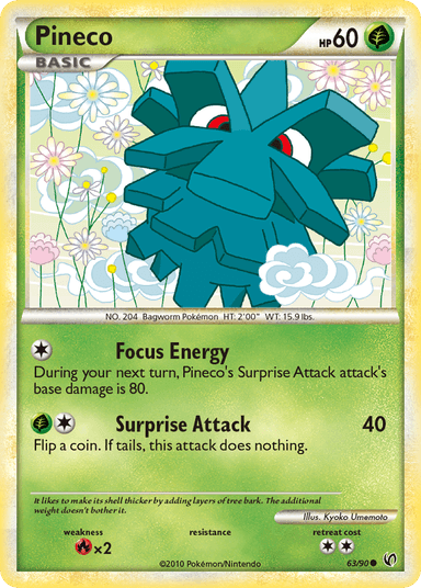 Carta Pineco 63/90 do set HS—Undaunted — Pokémon TCG | Bynx