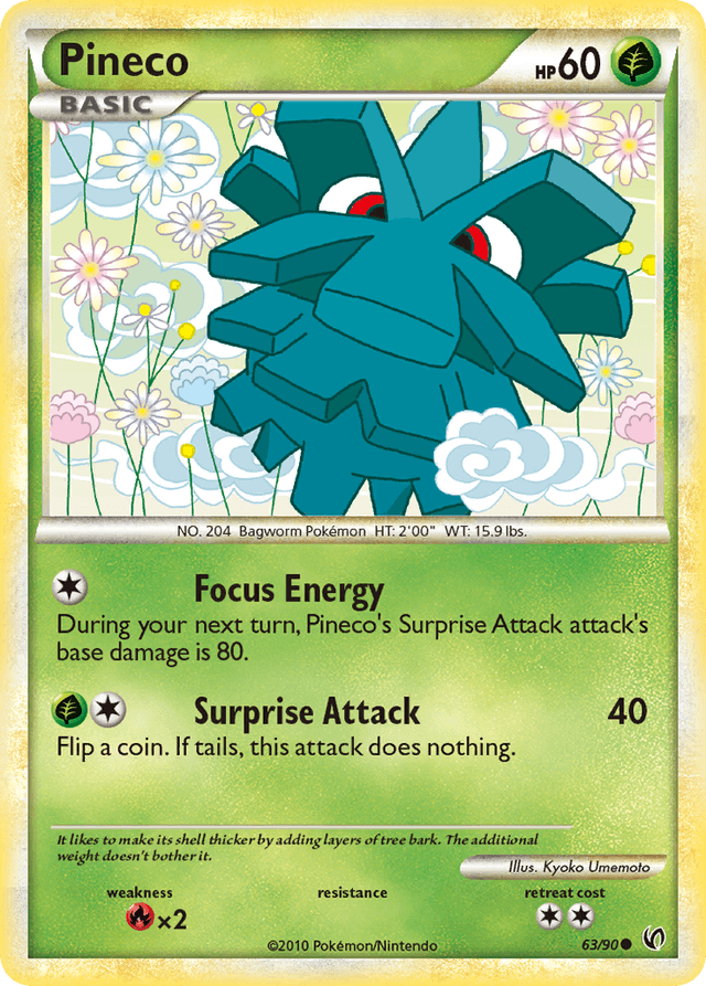 Carta Pineco 63/90 do set HS—Undaunted — Pokémon TCG | Bynx