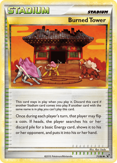 Carta Burned Tower 71/90 do set HS—Undaunted — Pokémon TCG | Bynx
