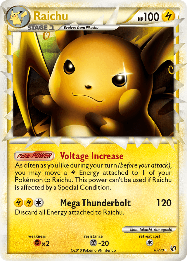 Carta Raichu 83/90 do set HS—Undaunted — Pokémon TCG | Bynx