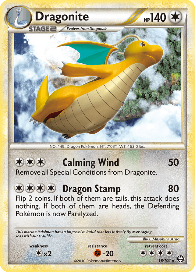 Carta Dragonite 18/102 do set HS—Triumphant — Pokémon TCG | Bynx