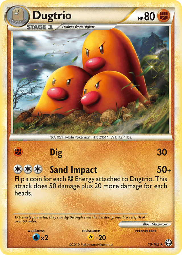 Carta Dugtrio 19/102 do set HS—Triumphant — Pokémon TCG | Bynx
