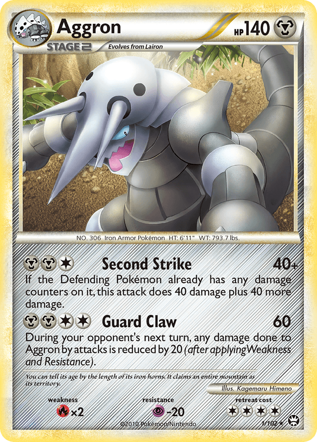 Carta Aggron 1/102 do set HS—Triumphant — Pokémon TCG | Bynx