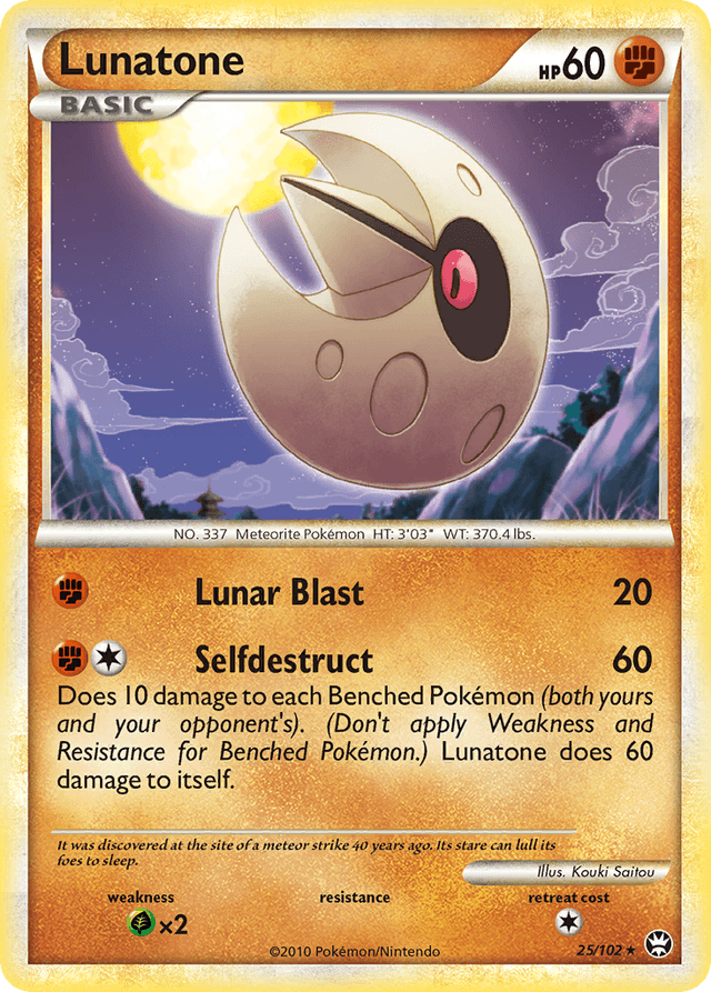 Carta Lunatone 25/102 do set HS—Triumphant — Pokémon TCG | Bynx