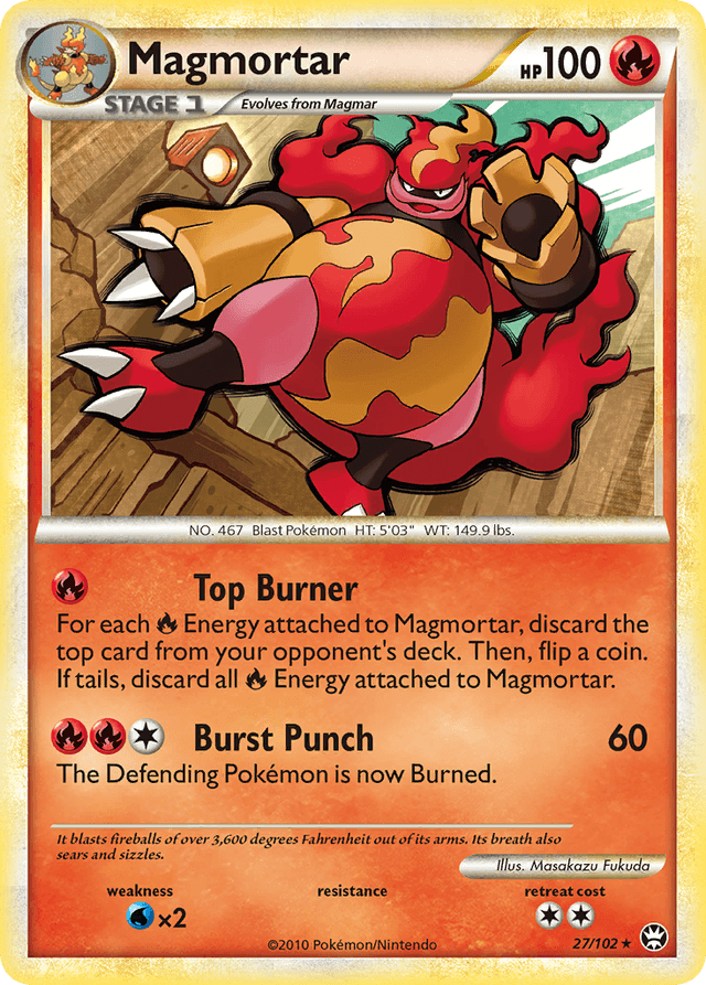 Carta Magmortar 27/102 do set HS—Triumphant — Pokémon TCG | Bynx