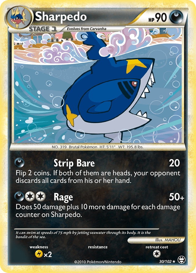 Carta Sharpedo 30/102 do set HS—Triumphant — Pokémon TCG | Bynx