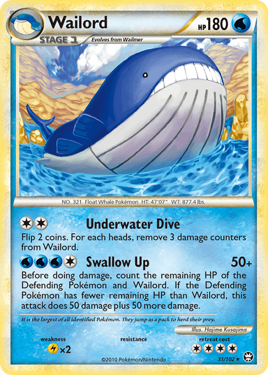 Carta Wailord 31/102 do set HS—Triumphant — Pokémon TCG | Bynx
