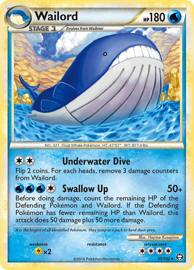 Carta Wailord 31/102 do set HS—Triumphant — Pokémon TCG | Bynx