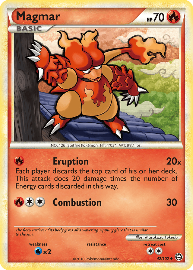 Carta Magmar 42/102 do set HS—Triumphant — Pokémon TCG | Bynx