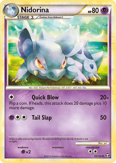 Carta Nidorina 45/102 do set HS—Triumphant — Pokémon TCG | Bynx