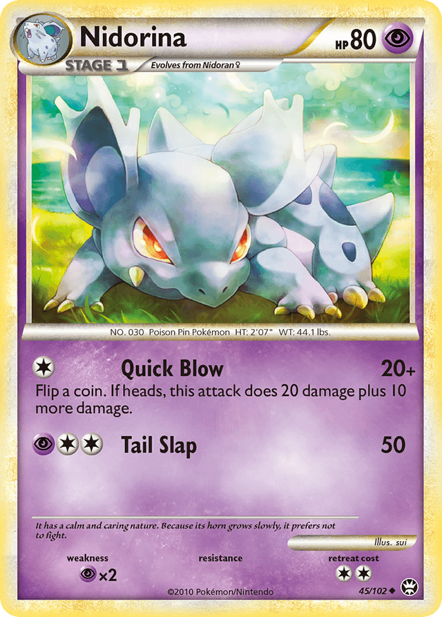 Carta Nidorina 45/102 do set HS—Triumphant — Pokémon TCG | Bynx