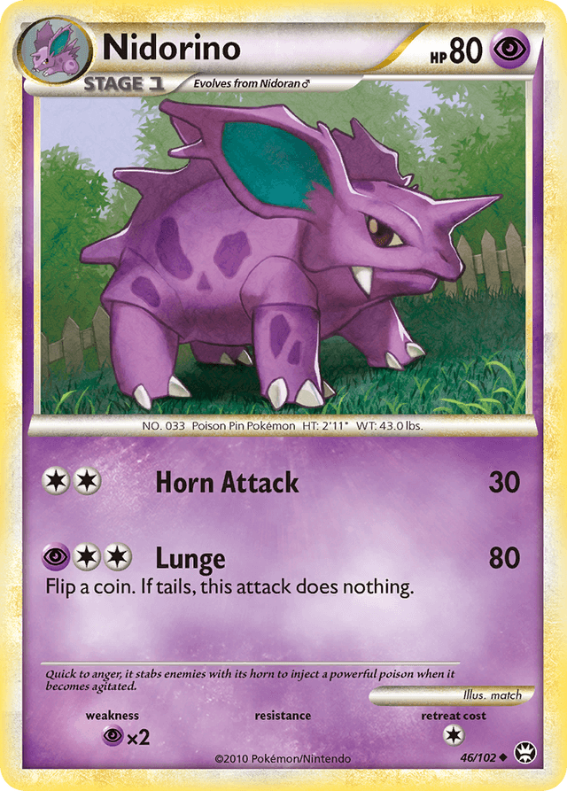 Carta Nidorino 46/102 do set HS—Triumphant — Pokémon TCG | Bynx