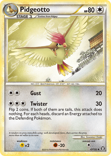 Carta Pidgeotto 47/102 do set HS—Triumphant — Pokémon TCG | Bynx