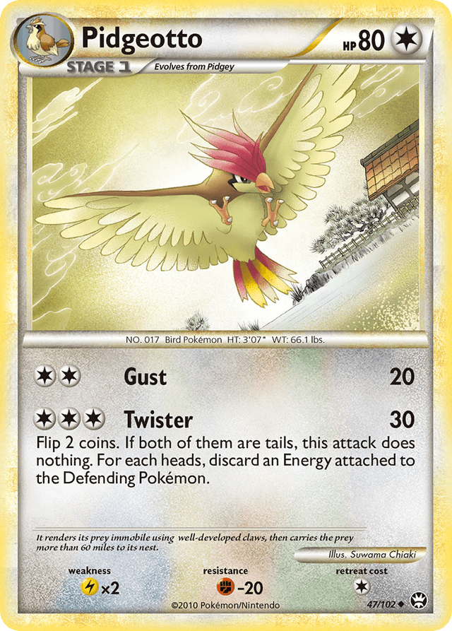 Carta Pidgeotto 47/102 do set HS—Triumphant — Pokémon TCG | Bynx
