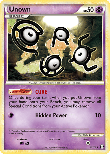 Carta Unown 51/102 do set HS—Triumphant — Pokémon TCG | Bynx
