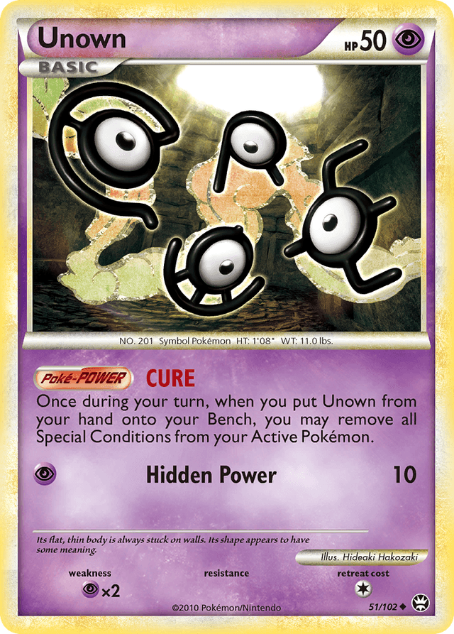 Carta Unown 51/102 do set HS—Triumphant — Pokémon TCG | Bynx