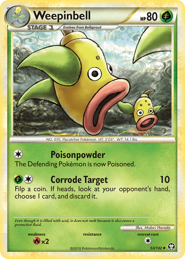 Carta Weepinbell 53/102 do set HS—Triumphant — Pokémon TCG | Bynx