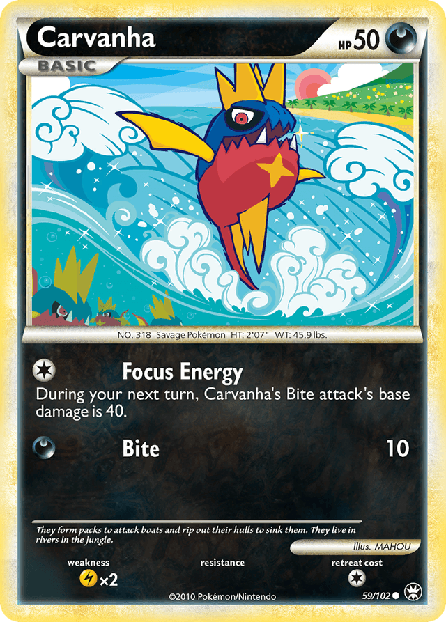 Carta Carvanha 59/102 do set HS—Triumphant — Pokémon TCG | Bynx