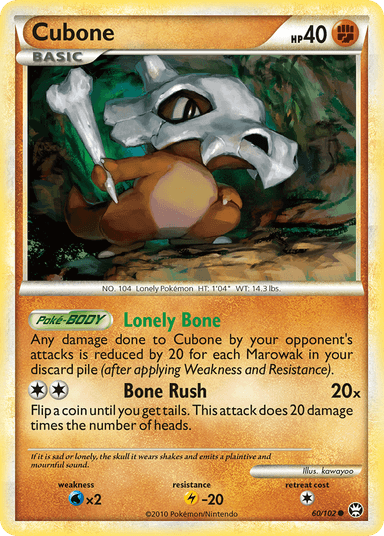 Carta Cubone 60/102 do set HS—Triumphant — Pokémon TCG | Bynx