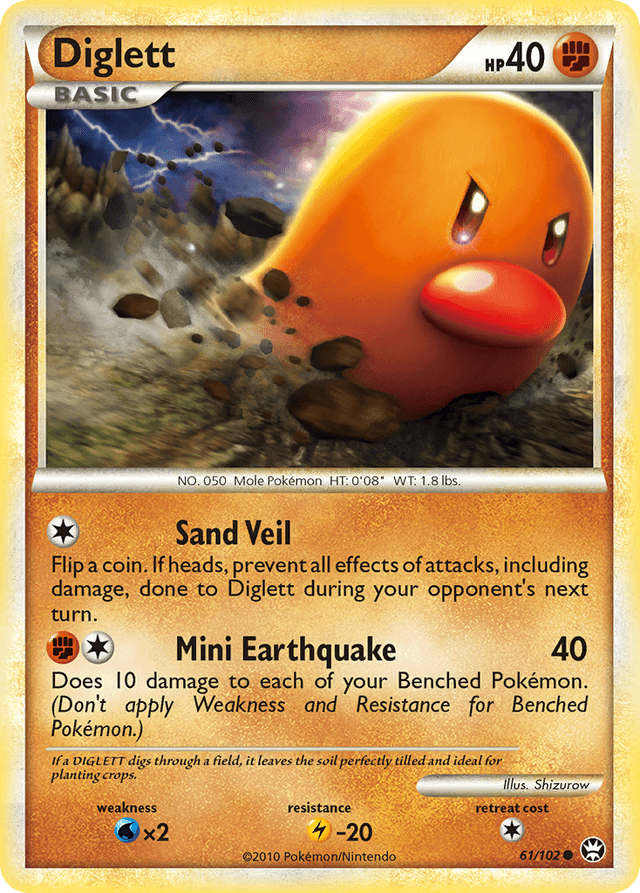 Carta Diglett 61/102 do set HS—Triumphant — Pokémon TCG | Bynx