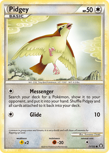Carta Pidgey 71/102 do set HS—Triumphant — Pokémon TCG | Bynx