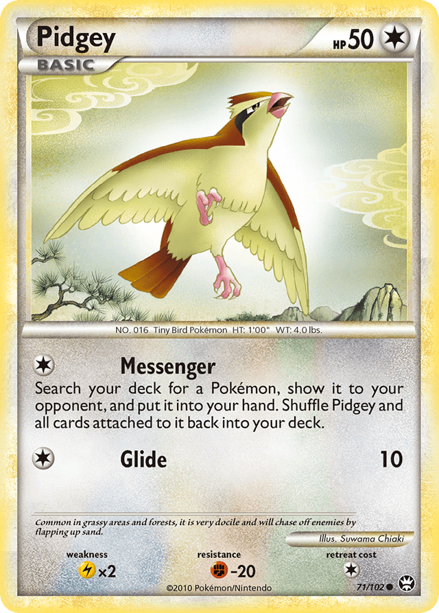 Carta Pidgey 71/102 do set HS—Triumphant — Pokémon TCG | Bynx