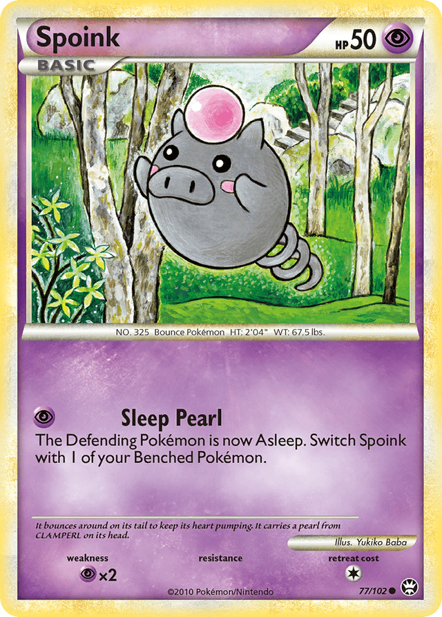 Carta Spoink 77/102 do set HS—Triumphant — Pokémon TCG | Bynx