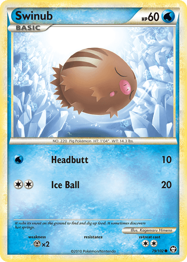 Carta Swinub 79/102 do set HS—Triumphant — Pokémon TCG | Bynx