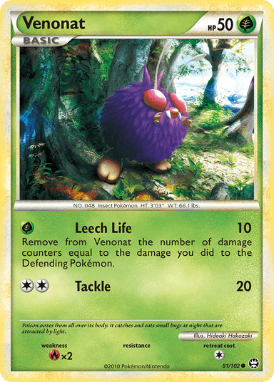 Carta Venonat 81/102 do set HS—Triumphant — Pokémon TCG | Bynx