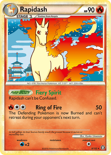 Carta Rapidash 8/102 do set HS—Triumphant — Pokémon TCG | Bynx