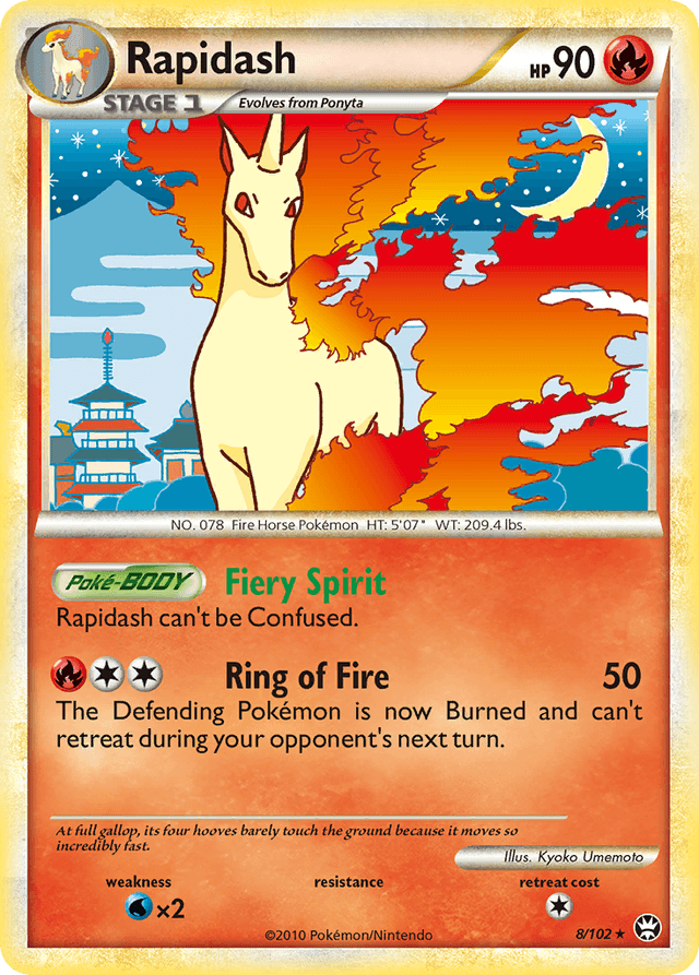 Carta Rapidash 8/102 do set HS—Triumphant — Pokémon TCG | Bynx
