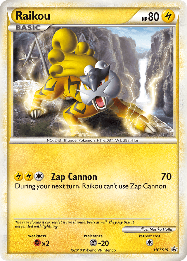 Carta Raikou HGSS19/25 do set HGSS Black Star Promos — Pokémon TCG | Bynx