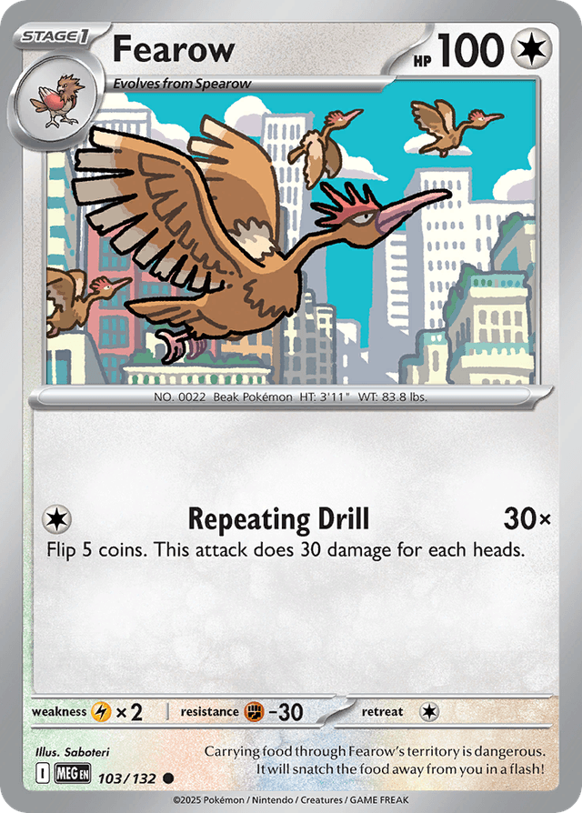 Carta Fearow 103/132 do set Mega Evolution — Pokémon TCG | Bynx