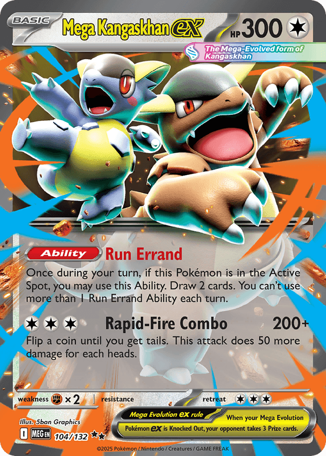 Carta Mega Kangaskhan ex 104/132 do set Mega Evolution — Pokémon TCG | Bynx