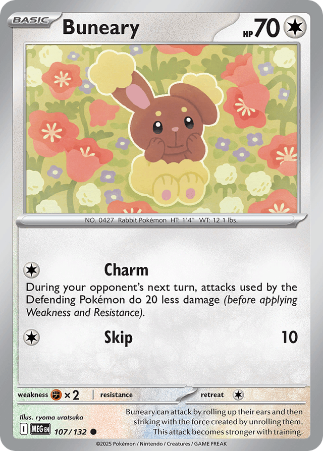 Carta Buneary 107/132 do set Mega Evolution — Pokémon TCG | Bynx
