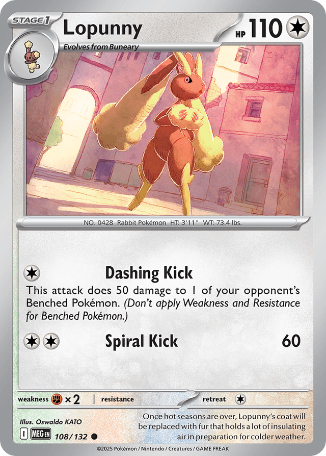 Carta Lopunny 108/132 do set Mega Evolution — Pokémon TCG | Bynx