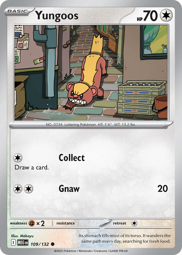 Carta Yungoos 109/132 do set Mega Evolution — Pokémon TCG | Bynx