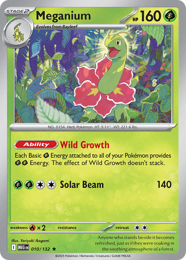 Carta Meganium 10/132 do set Mega Evolution — Pokémon TCG | Bynx