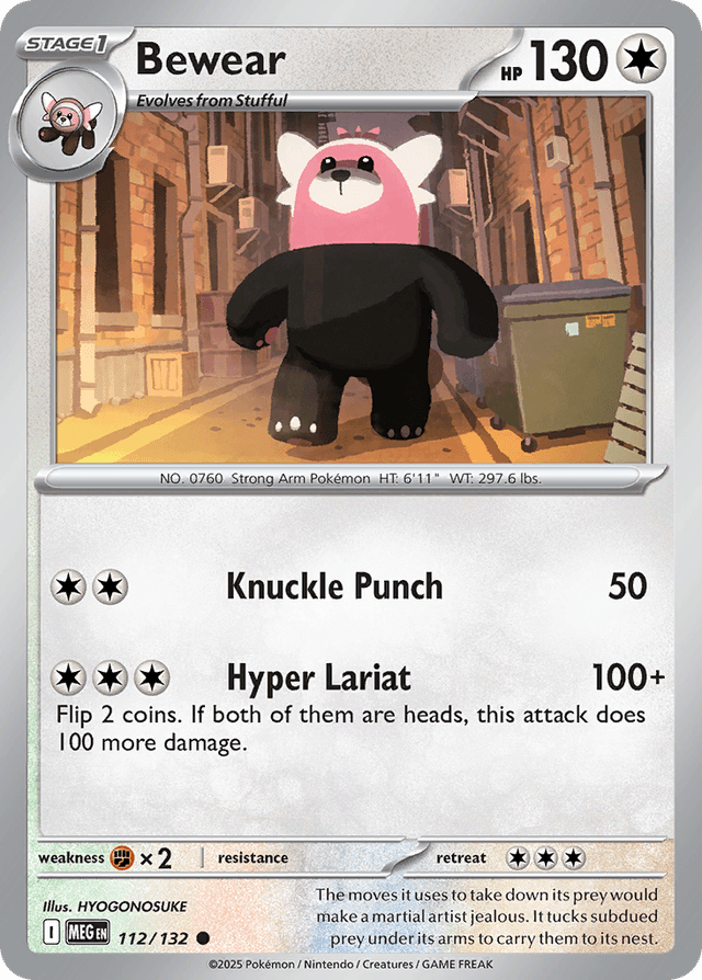 Carta Bewear 112/132 do set Mega Evolution — Pokémon TCG | Bynx